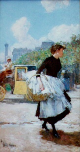 Oil Painting Conservation Example-Childe Hassam American Impressionist painter,