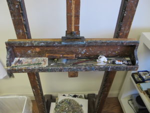 Antique easel, history of art restoration