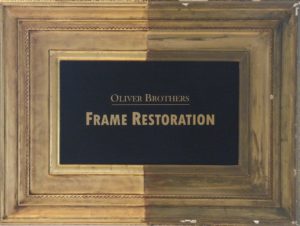 an example of antique gold leaf picture frame restoration