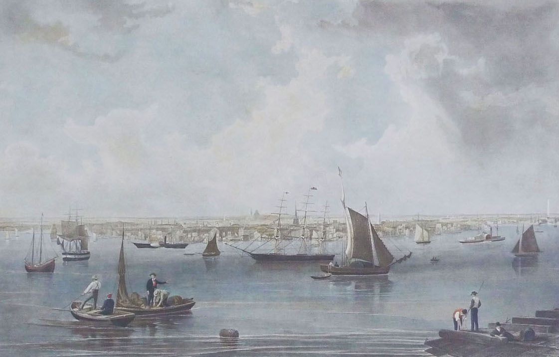 Boston Harbor, engraving restoration example