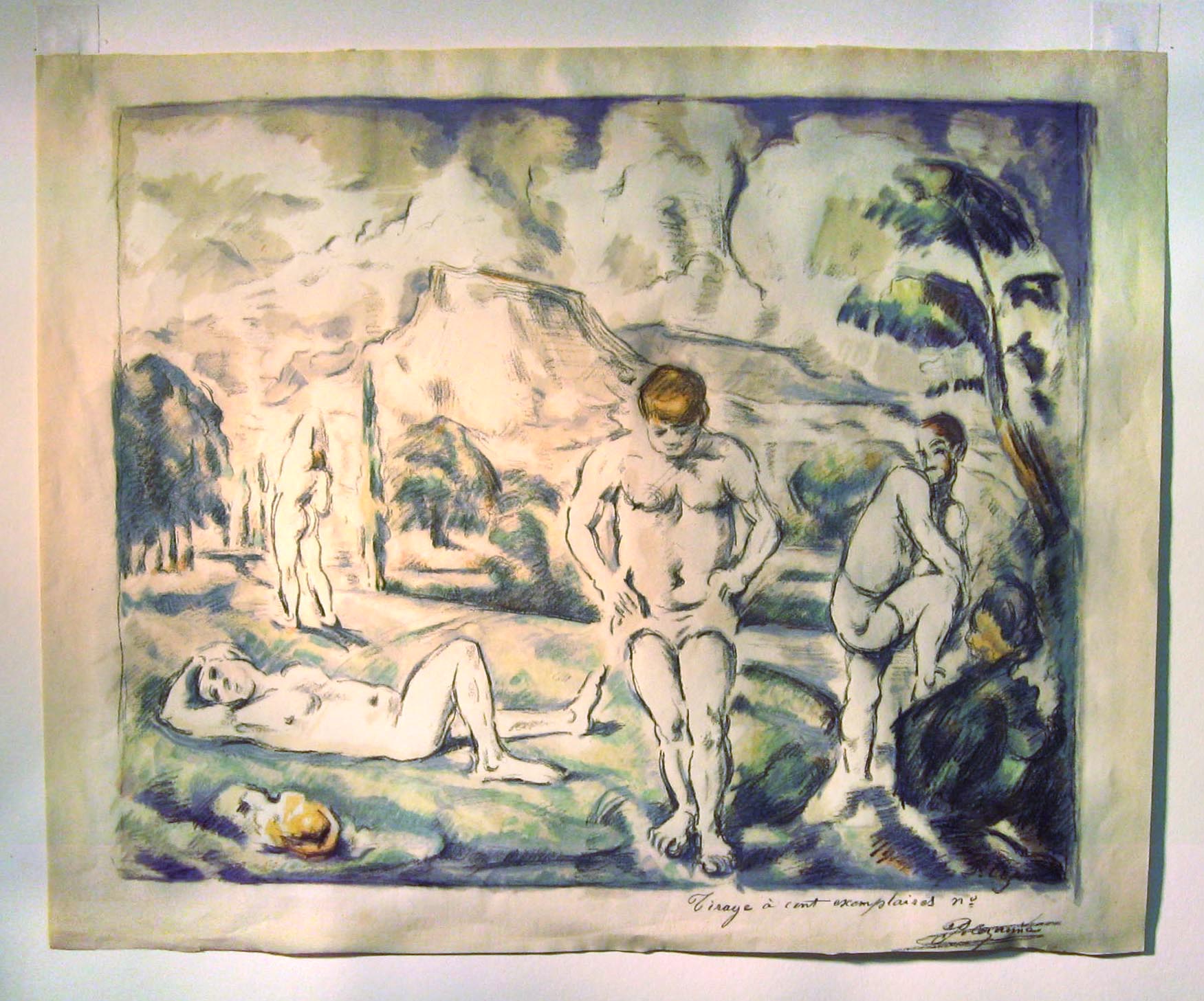 Paul Cezanne, Lithograph, before restoration