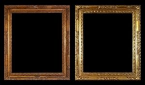 Antique picture frame before and after resstoration, example