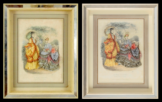 before and after art restoration, 19th Century French artwork