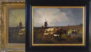 Art restoration Services| Oil Painting Restoration Exapmle, painting and frame