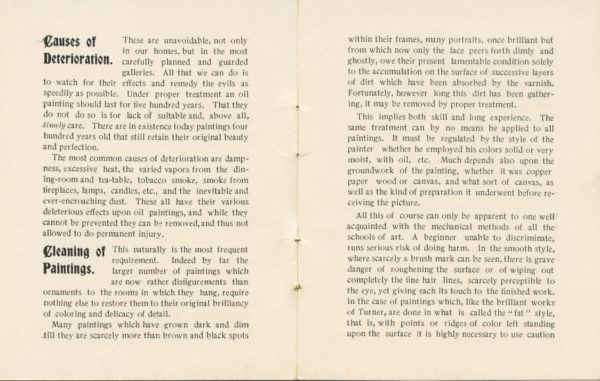Page Two & Three, Art restoration brochure circa 1900's