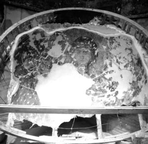 The assembled fresco attached to a new armature, 1958