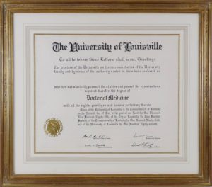 Diploma was restored by Oliver Brothers in Boston