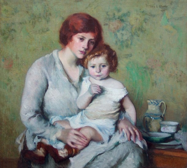 Mother and Daughter by Ivan Olinski (after conservation) 