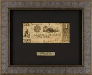 Custom frame for a One Dollar Bill